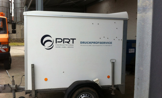 Anhänger-Beschriftung für die Firma PRT Energietechnik