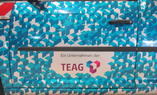 Autofolierung von zwei VW Caddy für die TEAG Thüringen