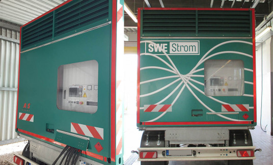 Teilbeschriftung von Notstromaggregaten für die Stadtwerke Erfurt Energie GmbH Teilbeschriftung von Notstromaggregaten für die Stadtwerke Erfurt Energie GmbH