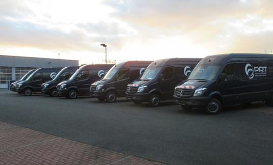 Transporter-Beschriftung für die Fahrzeugflotte der Firma PRT Energietechnik - Mercedes Sprinter