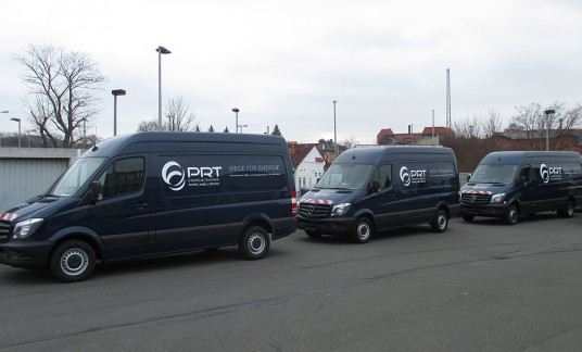 Transporter-Beschriftung für die Fahrzeugflotte der Firma PRT Energietechnik - Mercedes Sprinter